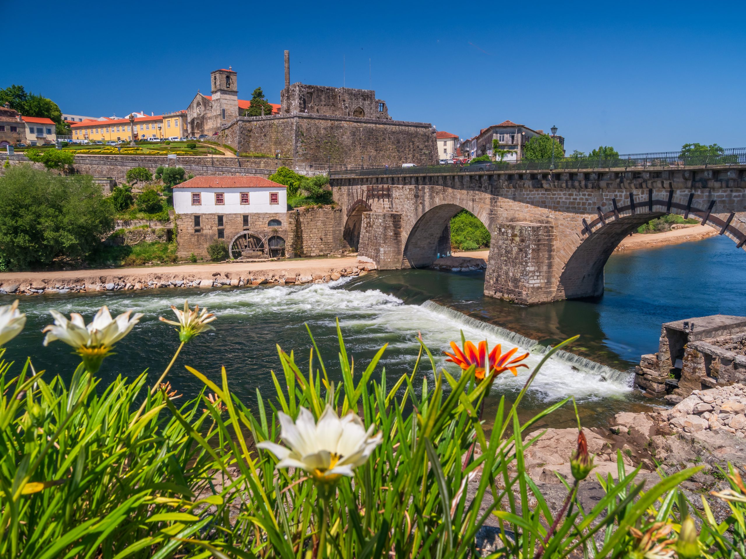 View of Barcelos with Bridge and River